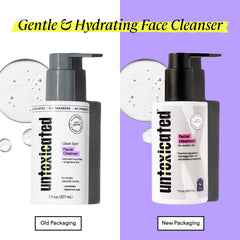 Untoxicated Face Wash packaging flat lay on clean surface.