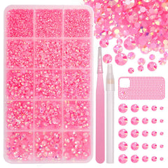 Kit Uotey strass rose avec ensemble de 15 grilles pour décoration