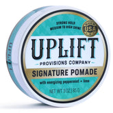 Pomade Signature d Uplift Provisions, flacon centré et tenue durable pour look audacieux