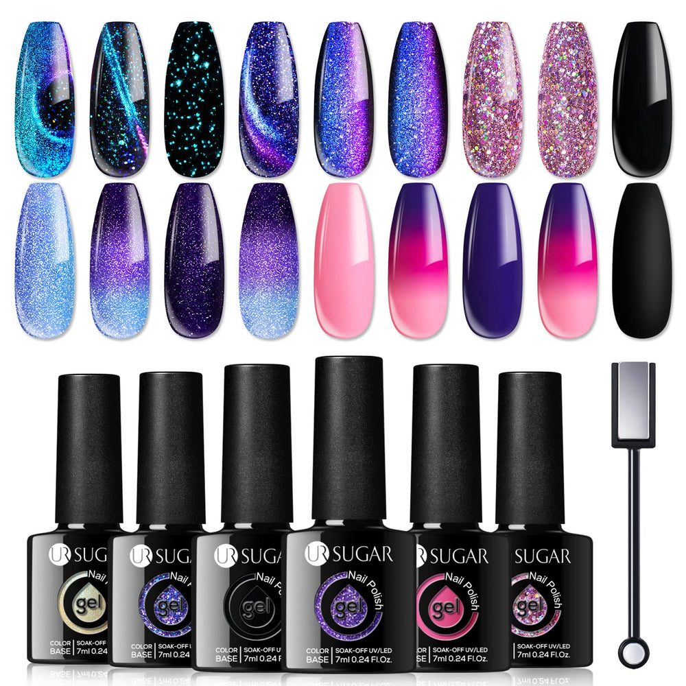 UR SUGAR Vernis Gel Glitter Rose offre un éclat durable et glamour.