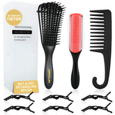 UREELIN brosse démêlante pour cheveux bouclés avec 9 rangées, démêlage en douceur.