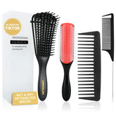 Brosse démêlante UREELIN à 8 rangs pour démêlage en douceur des boucles.