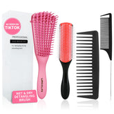 UREELIN brosse démêlante à 8 rangs démêlant en douceur sur cheveux afro-texturés.