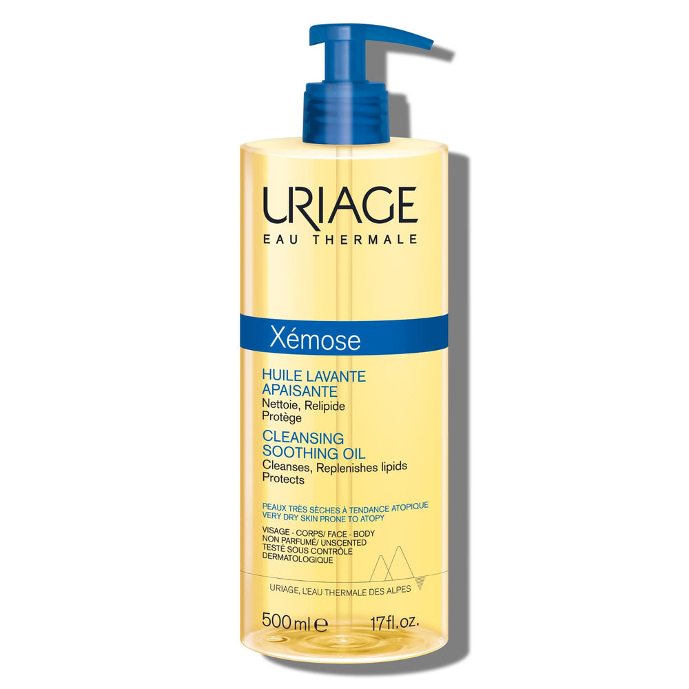 Xémose d Uriage: gel-douche nourrissant avec pompe pour familles et peaux sèches.