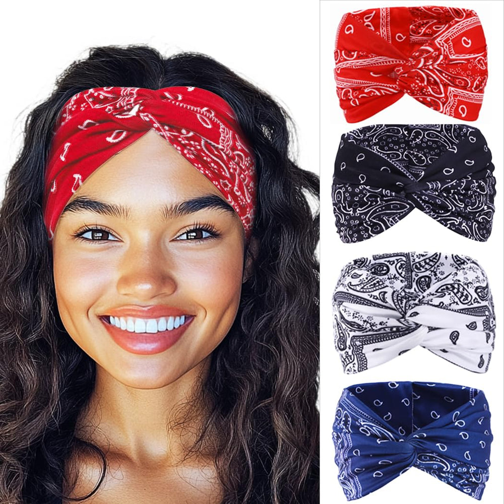 Urieo Bandana paisley doux et élastique pour cheveux, confort tout au long de la journée.