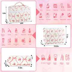URSKYTOUS grande trousse beauté matelassée, rangement quotidien pour maquillage et soins
