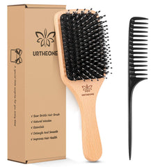 URTHEONE brosse avec poils de sanglier et surface paddle pour démêler en douceur