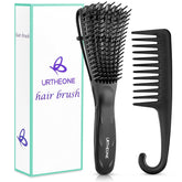 URTHEONE brosse demelante noire, prise en main confortable et demelage doux.