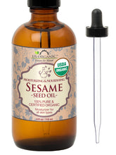 US Organic huile sésame ambre bouteille-pipette, hydratation douce pour la peau
