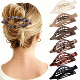 USDNICE pinces plat oval noire, maintien fiable sur cheveux fins et épais.