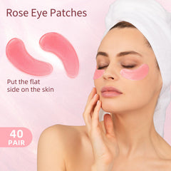 Patchs yeux USTELIR Rose – application facile et rafraîchissante.