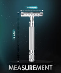 Rasoir double-tranche Utopia Care réutilisable, conception robuste et durable.