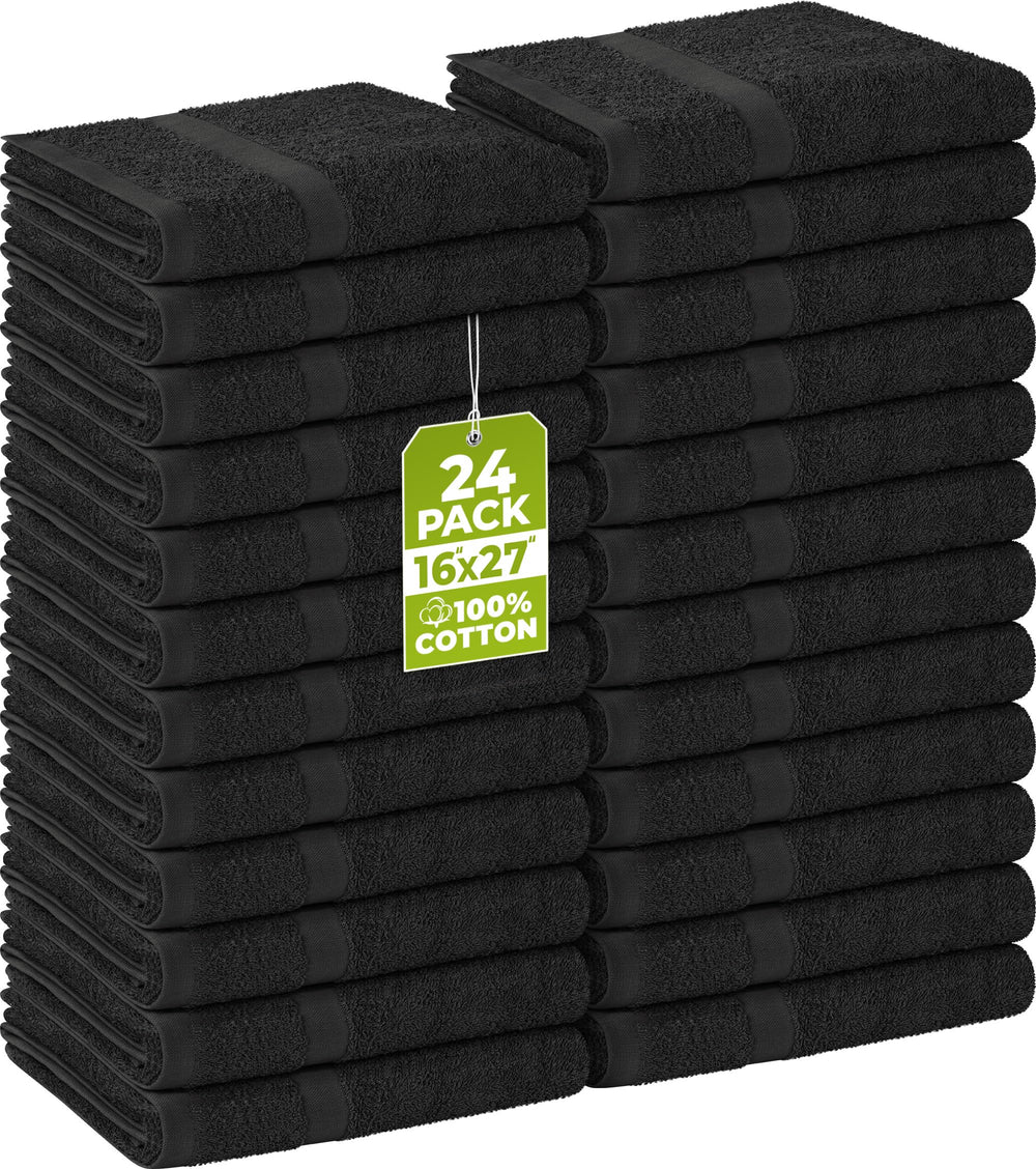 Utopia Towels serviette salon noire 16x27, absorbante et durable.