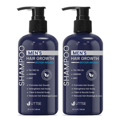Uttse Shampoing Biotine pour homme : densité capillaire accrue et soin quotidien.