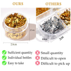 UVANKAUP feuilles d’or en bouteille, brillance pour résine et bijoux