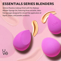 UVé Éponge goutte utilisée pour fond de teint, bases et crèmes, mélange lisse.