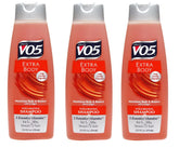 V05 shampoing volume : bouteille montrant des cheveux plus volumineux et soyeux.