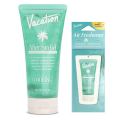 Le gel apres soleil Vacation dans sa bouteille, apaisant et rafraichissant apres exposition au soleil, pour une recuperation douce.