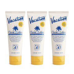 VACATION lotion solaire Classic SPF50, flacon voyage, protection pratique en déplacement