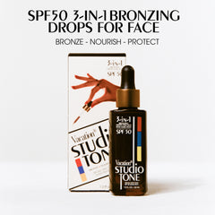 VACATION Studio Tone SPF 50, dose pipette pour bronzage sur mesure.