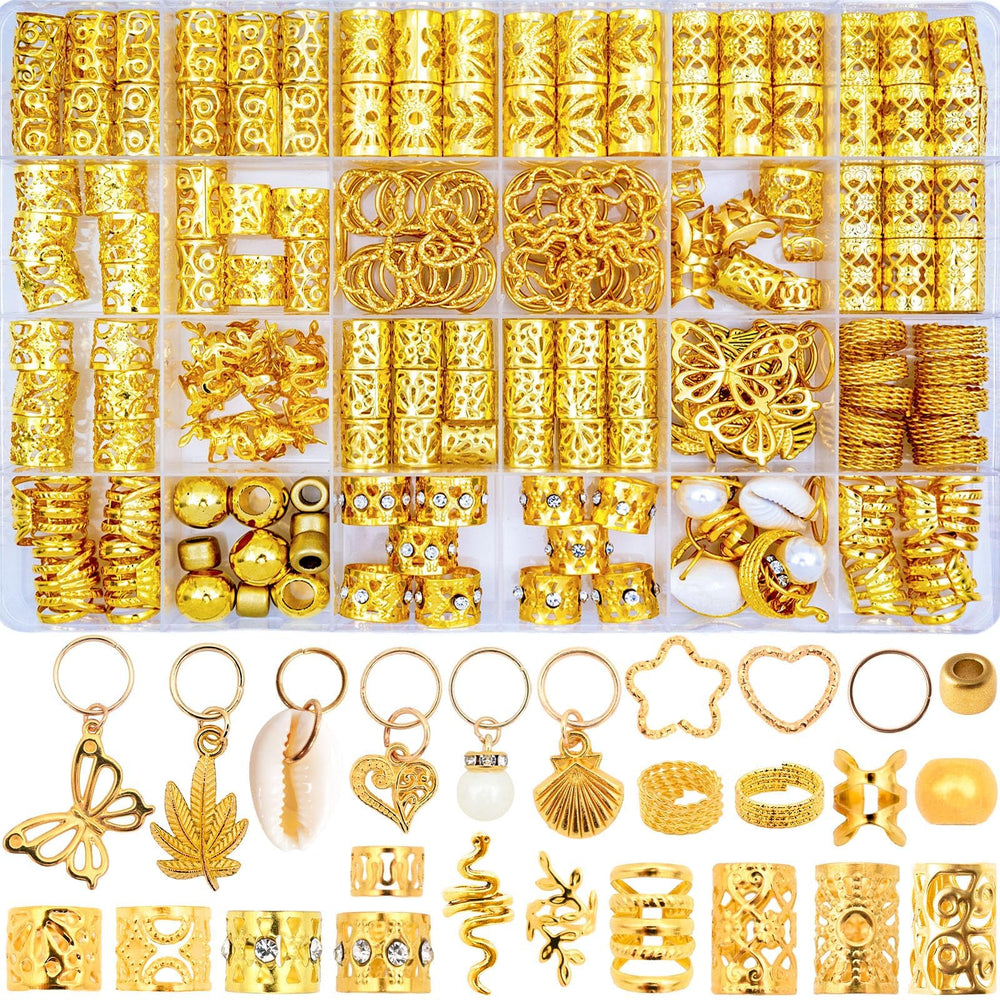 Ensemble Vaikby d'accessoires cheveux dorés, rangement inclus pour l'organisation pratique.