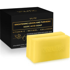 VALITIC Savon éclaircissant citron-curcuma-pack, routine lumineuse et efficace.