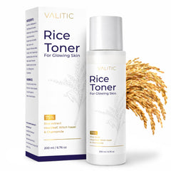 VALITIC tonique lait riz 75 sur la bouteille, hydrate et prépare la peau.