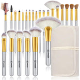 Ensemble Vander pinceaux maquillage 24 pièces, prêt pour voyage et rangement pratique.