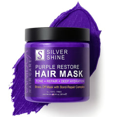 VANIDOX masque violet sur flacon 8oz, brillance et reflets équilibrés des cheveux gris.