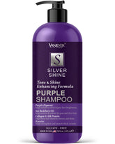 VANIDOX Shampoing Violet – bouteille élégante prête pour cheveux gris argentés.