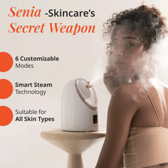 Senia Steamer Vanity Planet, réservoir d'eau grand format pour sessions prolongées et confort.