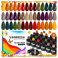 Le VANREESA ensemble vernis gel automne offre une palette variée pour votre manucure maison.