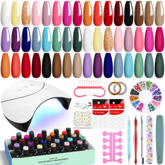 VANREESA kit vernis gel 42 pièces avec lampe UV pour une manucure durable à domicile.