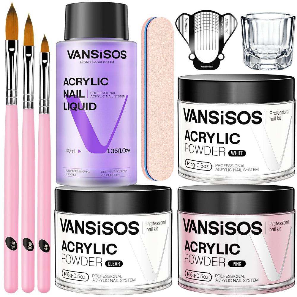 Kit VANSISOS : poudre acrylique transparente pour une finition nette et naturelle
