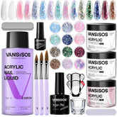 VANSISOS poudre acrylique translucide pour débutants, base idéale pour DIY.