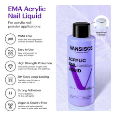 VANSISOS liquide acrylique sans MMA – fluidité élevée pour perles impeccables.