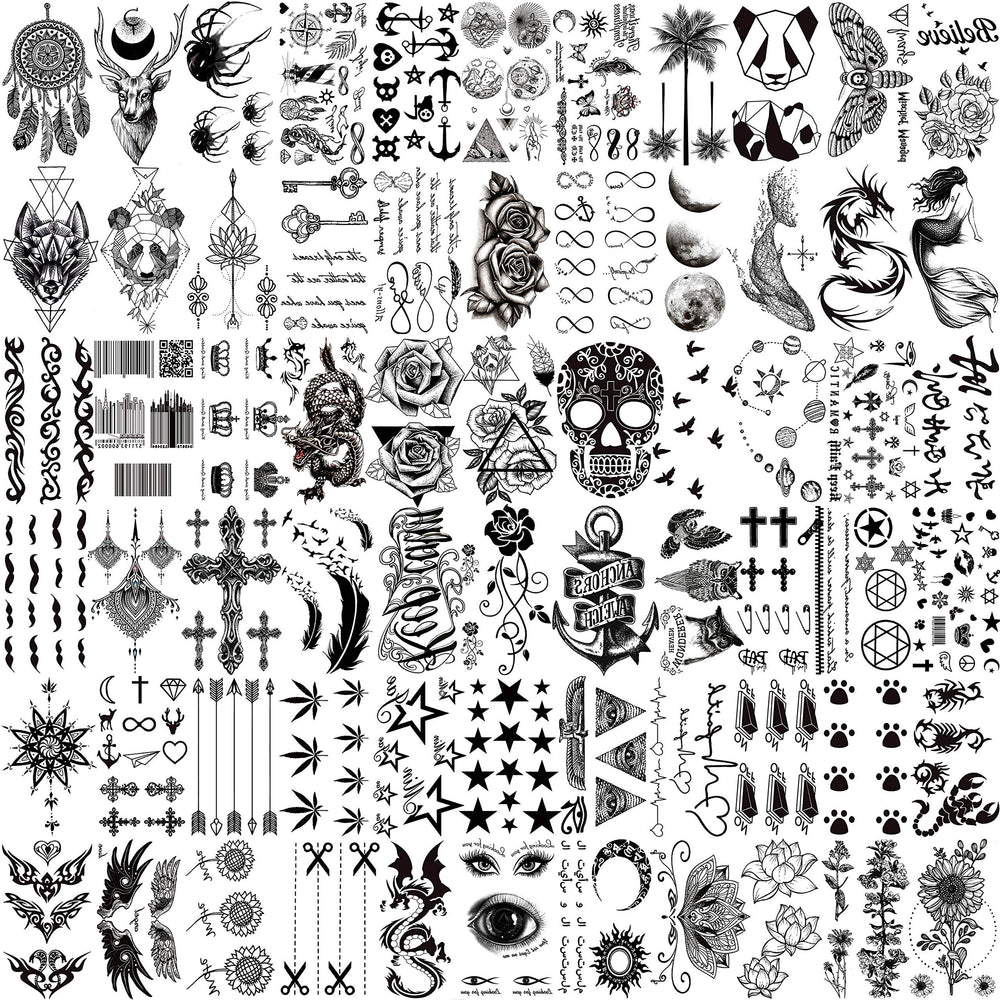 Tatouages VANTATY 66 feuilles 3D réalistes pour un look naturel.