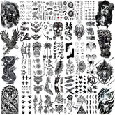 VANTATY tatouages temporaires dragon noir pour un look audacieux et éphémère
