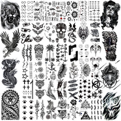 VANTATY tatouages temporaires dragon noir pour un look audacieux et éphémère