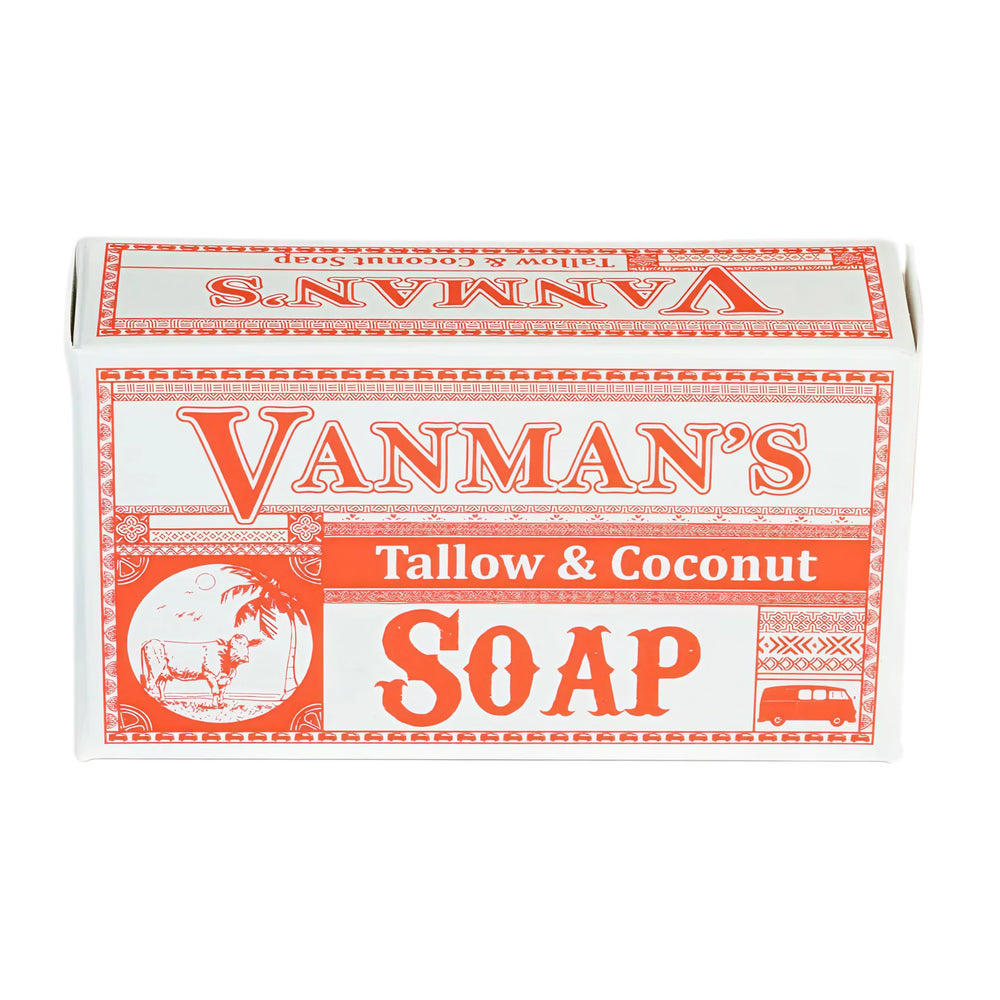 VanMan Savon graisse de boeuf nourrie à l'herbe, nettoie en douceur et hydrate.