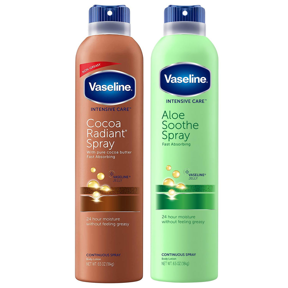 Vaseline Cocoa Radiant Spray, bouteille prête pour hydratation rapide après la douche