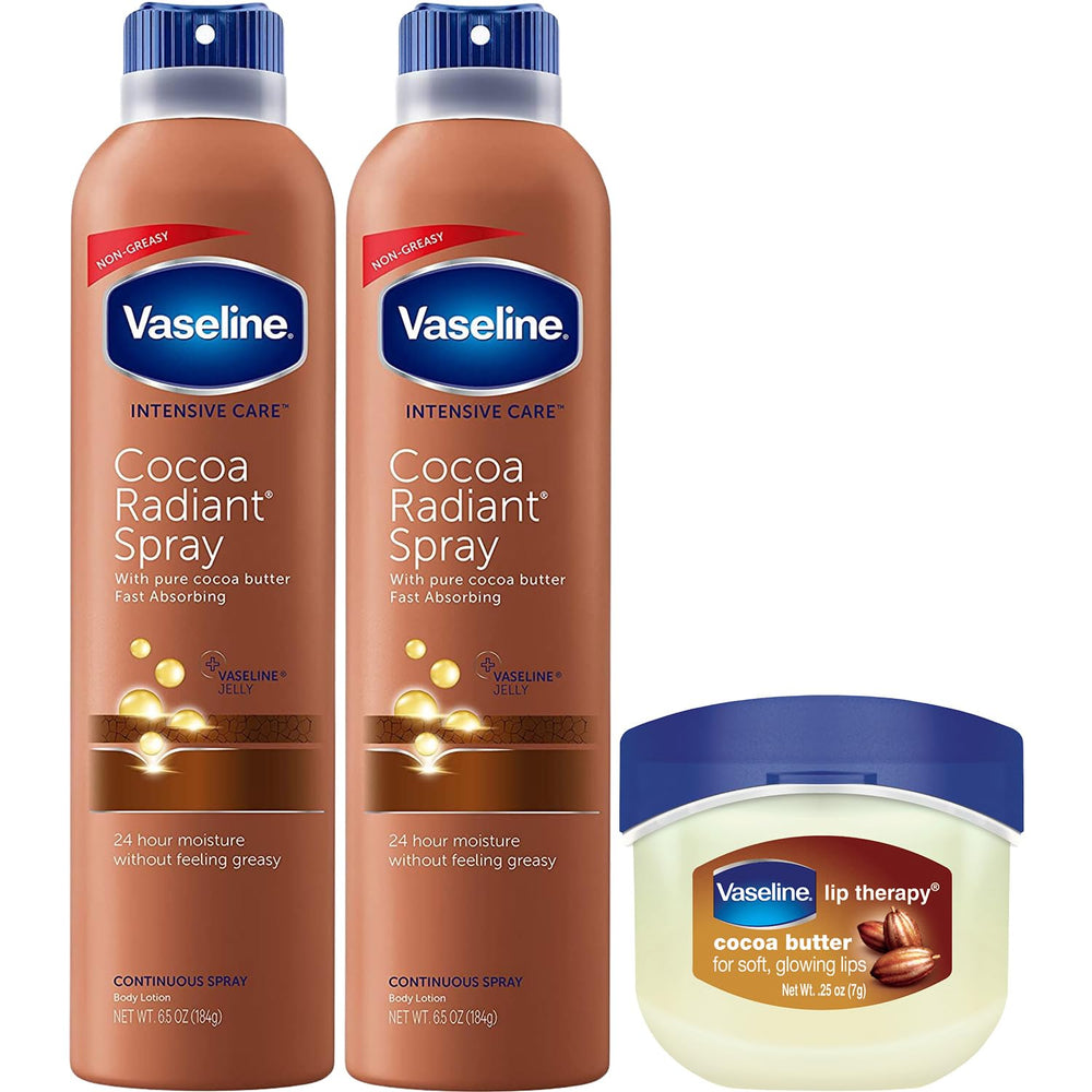 Vaseline Cocoa Radiant Spray Flacon pour hydratation légère et peau douce