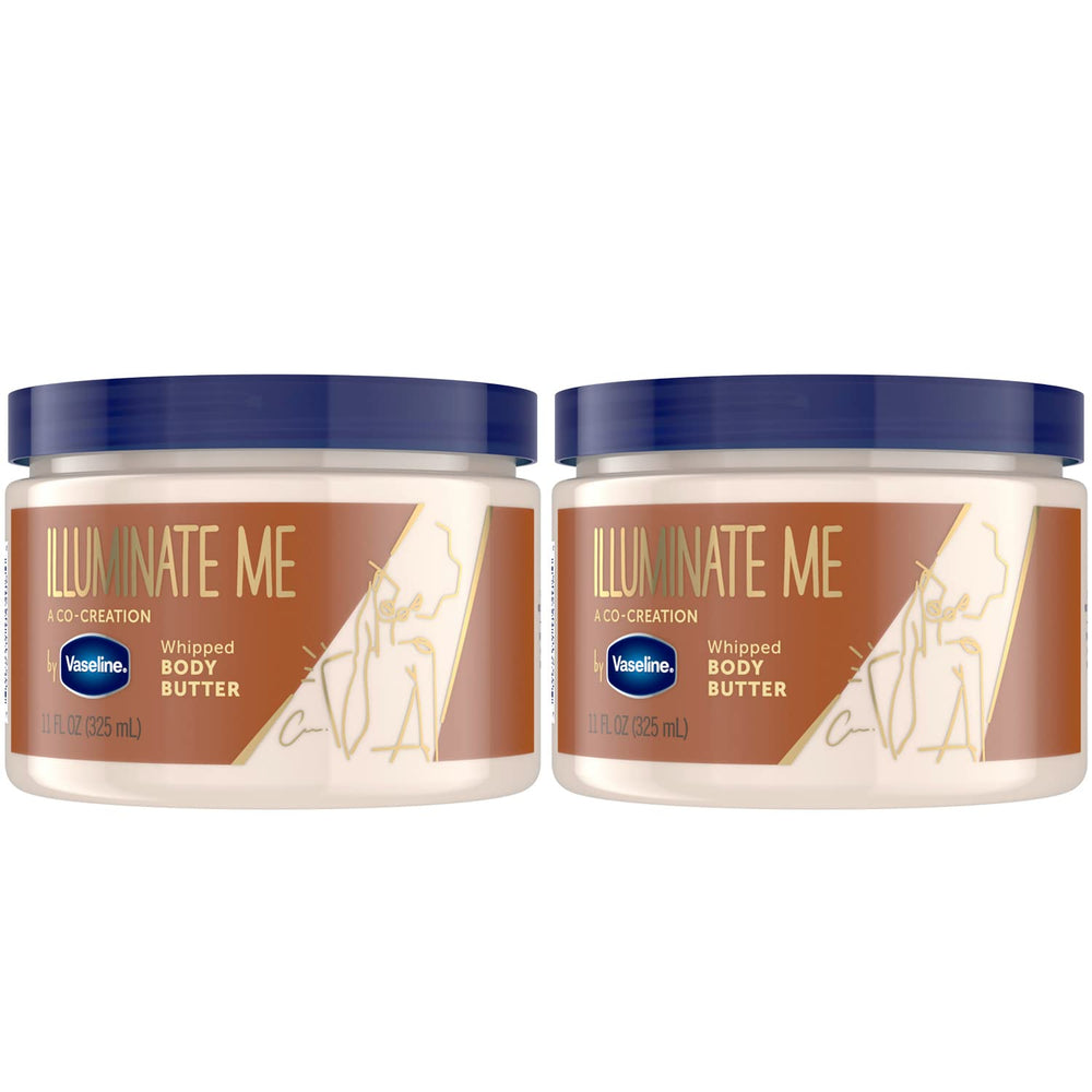 Vaseline Illuminate Me en pot, texture mousse légère pour hydratation rapide.