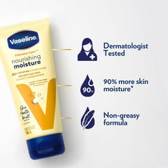 Mains et corps hydratés par Vaseline Intensive Care après usage.