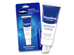 Vaseline Lip Therapy Advanced Formula swatch on lip for smooth, comfortable feel