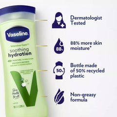 Vasesline Aloe Soothe — plante d’aloe, parfum frais et soin hydratant.