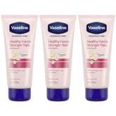 Vaseline Keratin Nail Strength lotion on nails and cuticles for potential strengthening and hydration.