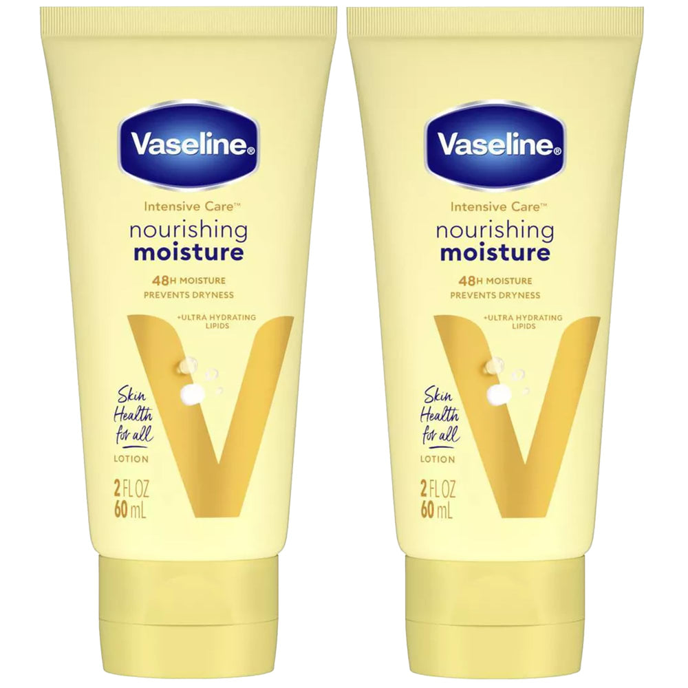 Lotion Vaseline en tube 2oz offre soin intensif et hydratation rapide.