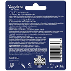 Vaseline Rosy Lips balm tube close-up showing creamy texture