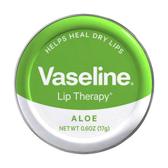 Soin Lèvres Aloe Vaseline en tin protège les lèvres sèches et hydrate durablement.